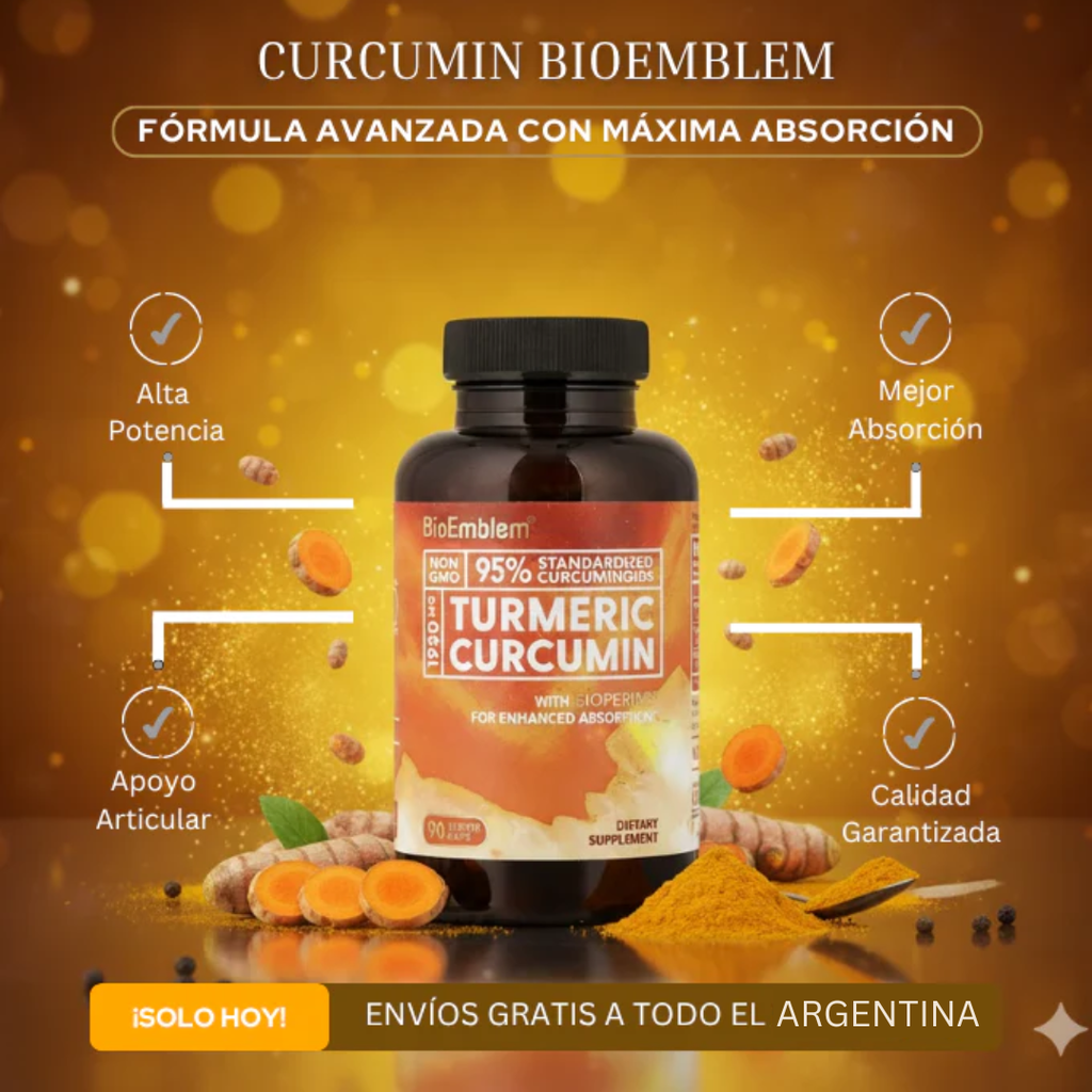Bienestar Natural con Cúrcuma y Curcumina: Energía, Salud y Vitalidad en Cada Cápsula 